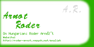 arnot roder business card